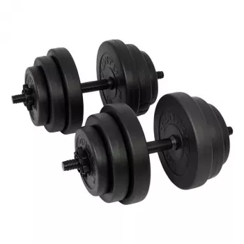 Tunturi zestaw hantli winylowych 28 kg z gryfami spinlock