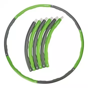 Tunturi Hula Hoop Składany Obręcz do Ćwiczeń - 100 cm, 1,2 kg, Szary/Zielony