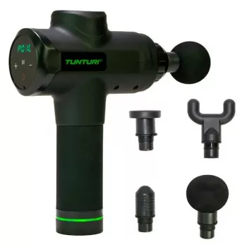 Tunturi MG50 Pistolet do masażu z 20 poziomami prędkości, 6 końcówkami, ekranem dotykowym LCD, silnikiem bezszczotkowym, etui