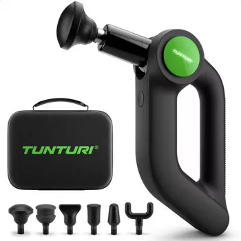 Tunturi MG70 Massage Gun Pro - Masażer udarowy, 20 prędkości, 6 końcówek, bateria 2500mAh