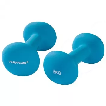 Tunturi Neoprene Dumbbells 5kg Pair - Blue