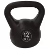 Tunturi PE Kettlebell 12kg (Czarny) - Trwałe odważnik do treningu siłowego