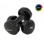 Tunturi Vinyl Dumbbells 5.0 kg (Set of 2) Black - Cast Iron Core, Non-Slip Ergonomic Grip
