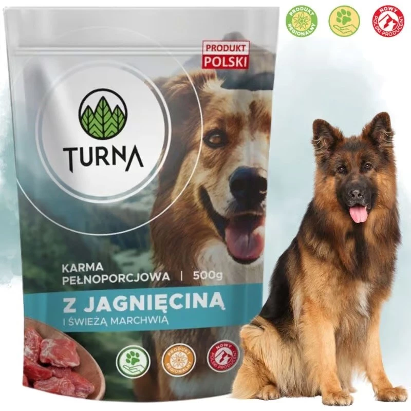 TURNA Mokra Karma dla Psów z Jagnięciną – Puszka 500g