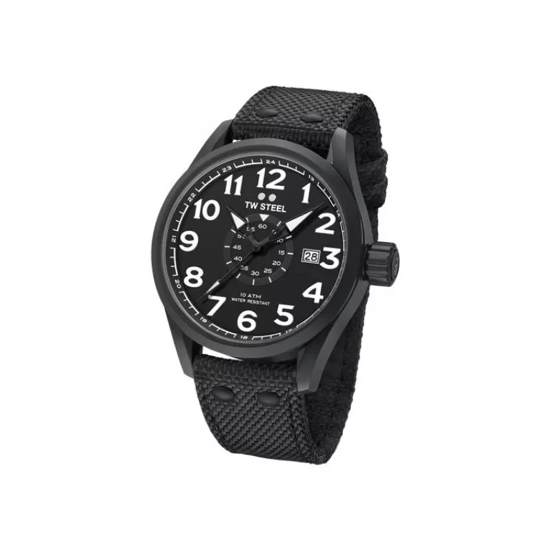 Zegarek męski TW STEEL VS41-Volante Quartz 45mm Czarna Tarcza Skórzany Pasek