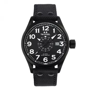 Zegarek męski TW STEEL VS41-Volante Quartz 45mm Czarna Tarcza Skórzany Pasek