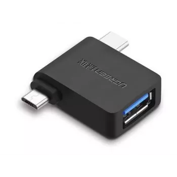 UGREEN 2 w 1 Adapter Micro USB Męski + USB Type C Męski do USB 3.0 Żeński Czarny