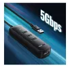 UGREEN 4-in-1 USB Hub 4x USB-A 3.0 PD DC 12V 0.25m Czarny (CM416 10915)