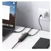 UGREEN 4-in-1 USB Hub 4x USB-A 3.0 PD DC 12V 0.25m Czarny (CM416 10915)
