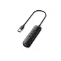 UGREEN 4-in-1 USB Hub 4x USB-A 3.0 PD DC 12V 0.25m Czarny (CM416 10915)