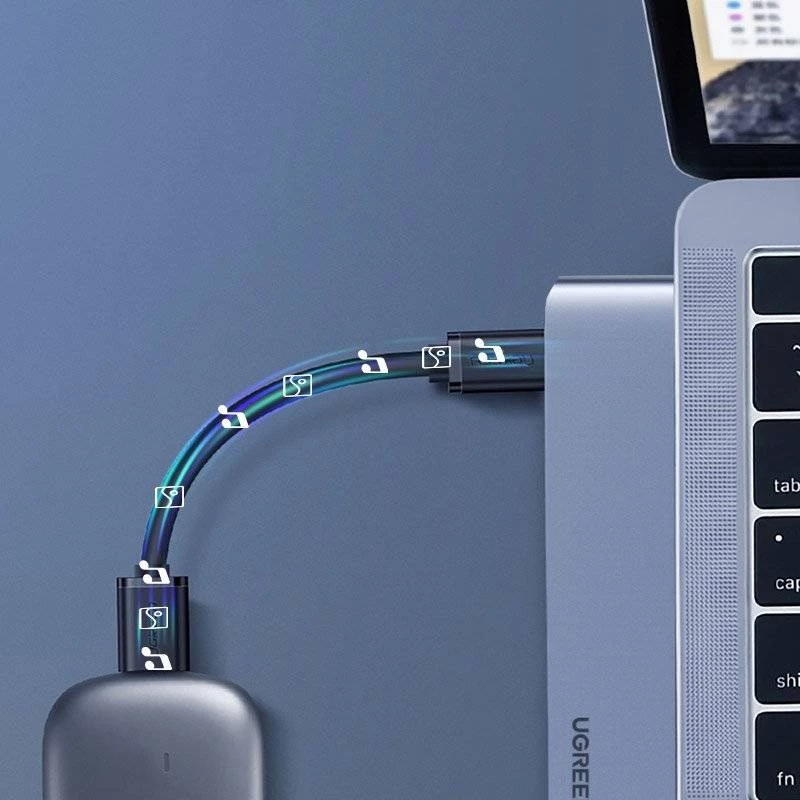 UGREEN 60559 USB-C Docking Station 9-in-1 Hub z 4K HDMI, 3x USB 3.0, Gigabit Ethernet, SD/MicroSD, 100W PD, Srebrny