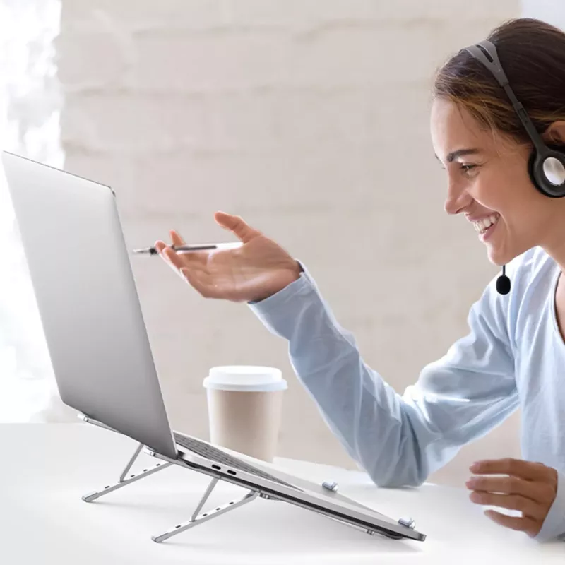 UGREEN Aluminiowa regulowana podstawka pod laptopa, składana, z regulacją wysokości i kąta, kolor Space Grey