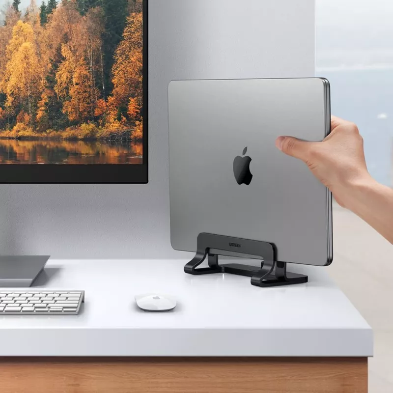 UGREEN Aluminum Vertical Stand Holder for MacBook Laptop Tablet (20471 LP258) Dark Gray