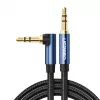 UGREEN Kabel AUX kątowy 2 x Mini Jack 3.5 mm 1m Niebieski (AV112)