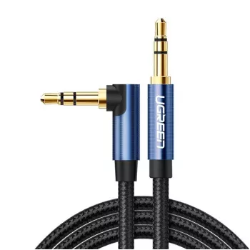 UGREEN AUX Audio Cable 3.5mm Angled Jack 2m Blue (AV112)