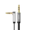UGREEN AV119 Kabel aux 3,5 mm płaski, kątowy, 1,5 m - czarny/srebrny