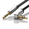UGREEN AV119 Kabel aux płaski 3,5 mm z wtykiem kątowym 2 m - czarny/srebrny