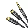 UGREEN AV141 3,5 mm przewód rozdzielacz do zestawu słuchawkowego (1x męski na 2x żeński) 20 cm - czarny