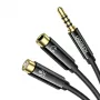 UGREEN AV141 3,5 mm przewód rozdzielacz do zestawu słuchawkowego (1x męski na 2x żeński) 20 cm - czarny