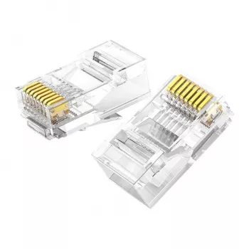 UGREEN Cat6 RJ45 Wtyki Modularne - Przezroczyste ze Złotymi Stykami (10 sztuk)