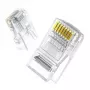 UGREEN Cat6 RJ45 Wtyki Modularne - Przezroczyste ze Złotymi Stykami (10 sztuk)