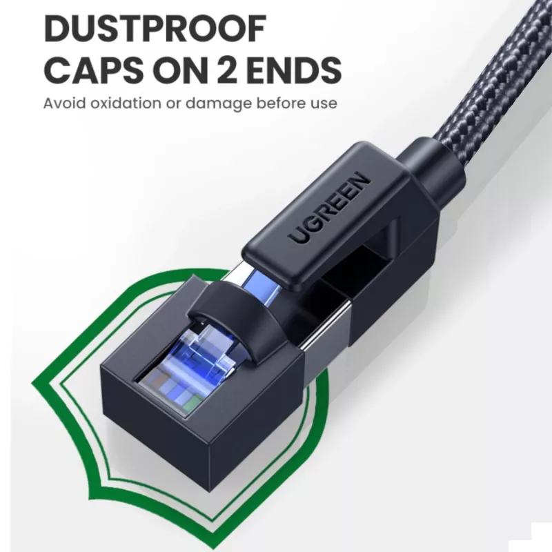 UGREEN Cat8 nylonowy pleciony kabel Ethernet - 40Gbps z wtykami modularnymi - 1m