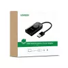 UGREEN CM129 USB-A na 3,5 mm zewnętrzny adapter dźwięku stereo - czarny
