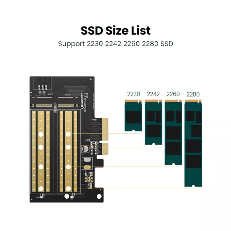 UGREEN CM302 M.2 NVMe na PCIe 3.0 x4 karta adaptera