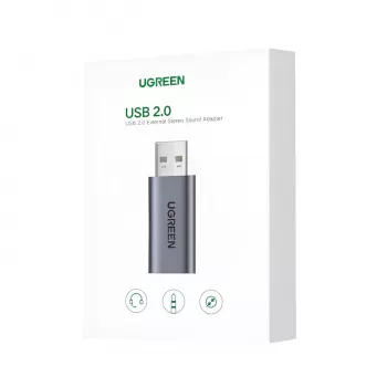 UGREEN CM383-80864 USB-A do 3,5 mm Audio Jack Zewnętrzna Karta Dźwiękowa - Srebrny