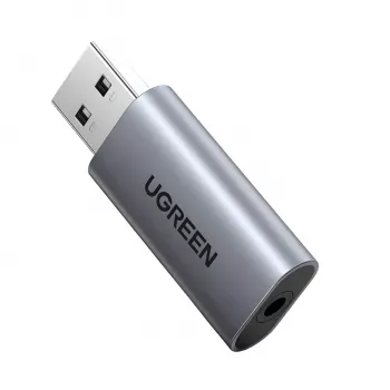 UGREEN CM383-80864 USB-A do 3,5 mm Audio Jack Zewnętrzna Karta Dźwiękowa - Srebrny