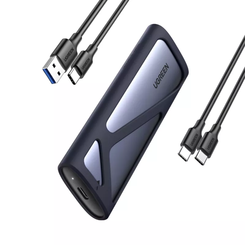 UGREEN CM400-90264 M.2 NVMe/SATA SSD Obudowa 10Gbps USB-C 3.2 Gen 2 Bezśrubowa Aluminiowa Srebrna