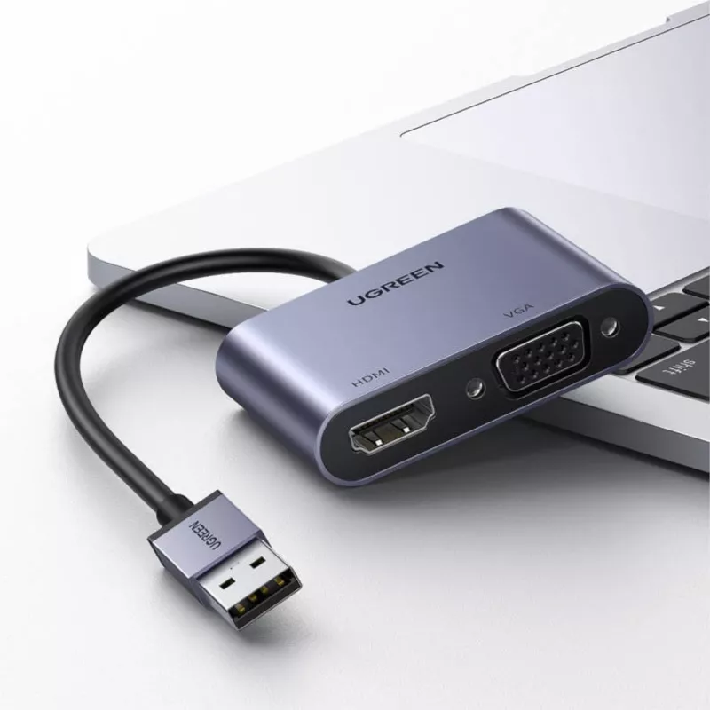 UGREEN CM449 USB-A na HDMI + VGA 1080P Adapter ekranu