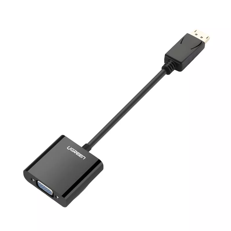 UGREEN DisplayPort Męski na VGA Żeński Konwerter, Adapter Aktywny, Full HD 1080p, Pozłacany, Czarny