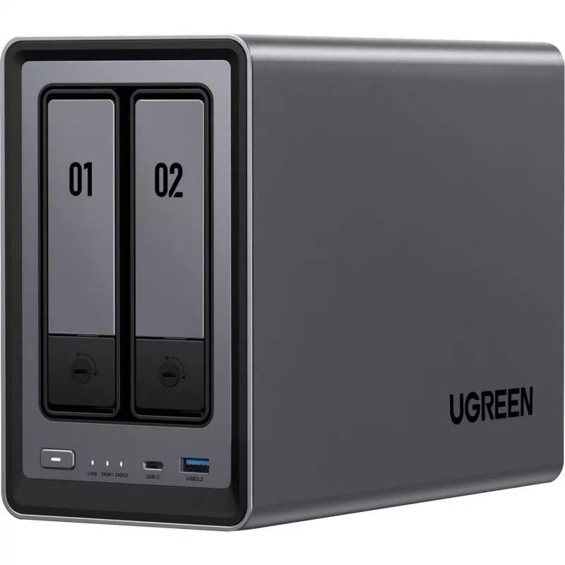 UGREEN DXP2800+ 2x Seagate IronWolf HDD Bundle - 2-zatokowe NAS z Intel Celeron N5105, 8GB DDR4, 2x 2.5GbE, 2x 4TB HDD w zestawie