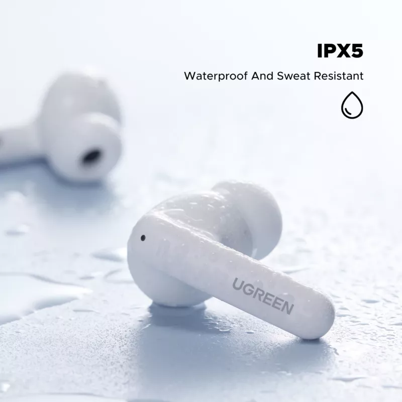 UGREEN EchoBuds Magic Bezprzewodowe słuchawki douszne z aktywną redukcją szumów, Bluetooth 5.2, IPX5 – Biały