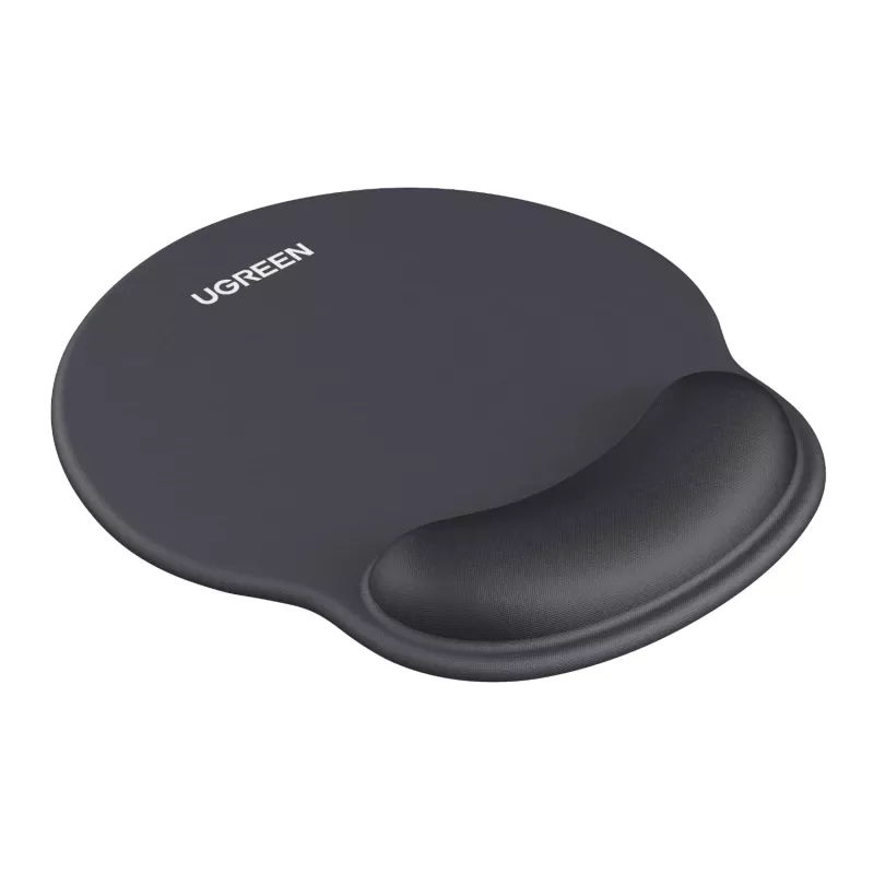 UGREEN Ergonomic Mouse Pad LP668 - Żelowy podpórka pod nadgarstek, gładka powierzchnia z tkaniny, antypoślizgowa gumowa podstawa, czarny
