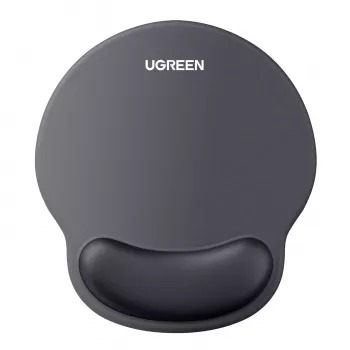 UGREEN Ergonomic Mouse Pad LP668 - Żelowy podpórka pod nadgarstek, gładka powierzchnia z tkaniny, antypoślizgowa gumowa podstawa, czarny