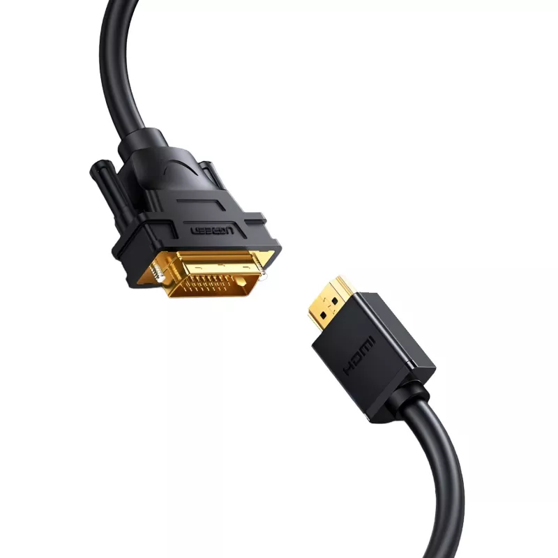 UGREEN HD106 Kabel HDMI do DVI, 2m, czarny, 1080p, pozłacany, potrójnie ekranowany