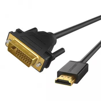 UGREEN HD106 Kabel HDMI do DVI, 2m, czarny, 1080p, pozłacany, potrójnie ekranowany