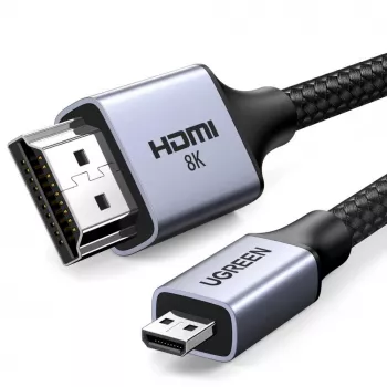 UGREEN HD164 Micro HDMI na HDMI 2.1 Kabel 8K 1m Szary