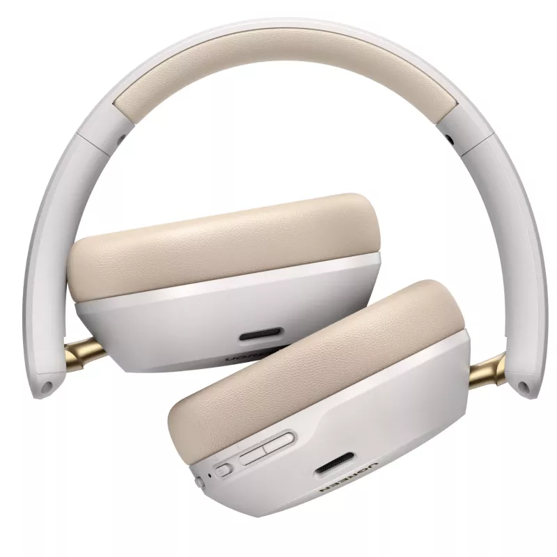 UGREEN HiTune Max 5C Bezprzewodowe słuchawki nauszne, hybrydowa ANC, Bluetooth 5.4, przetworniki 40 mm, bateria 40 h - Beżowy