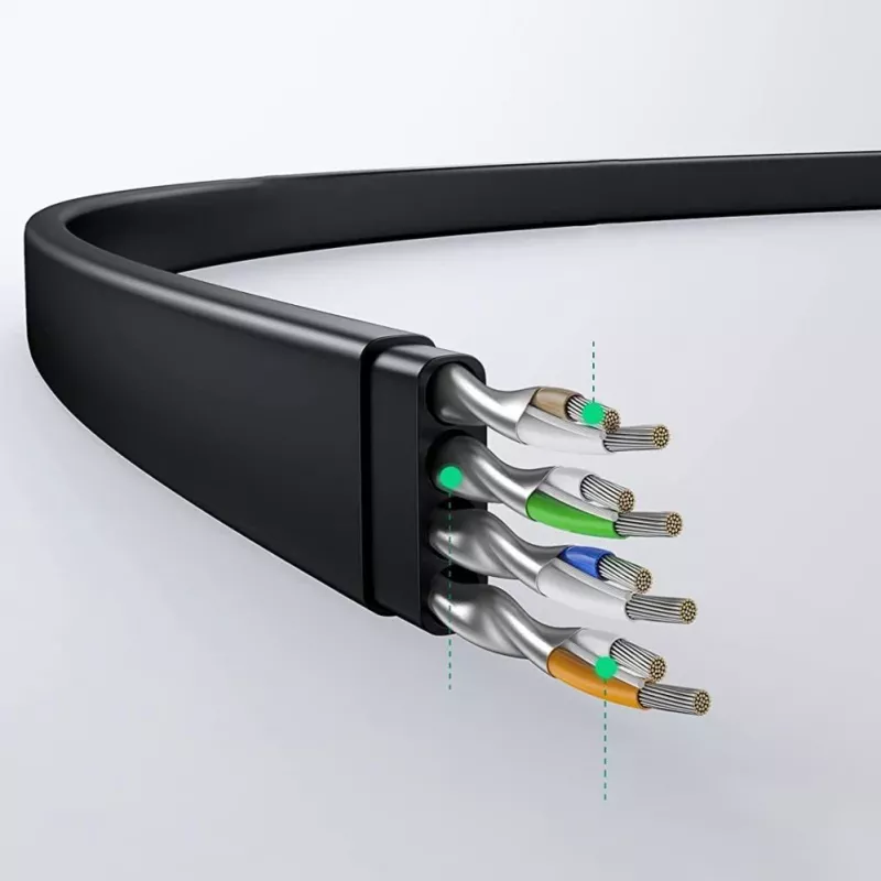 UGREEN NW102 Cat6 Flat Ethernet Network Cable 8m - Czarny