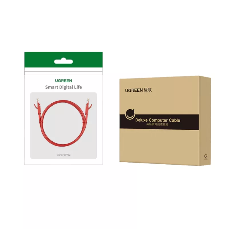 UGREEN RJ45 CAT6 Ethernet 0,5 m Kabel LAN - Czerwony (1Gbps, 250MHz)