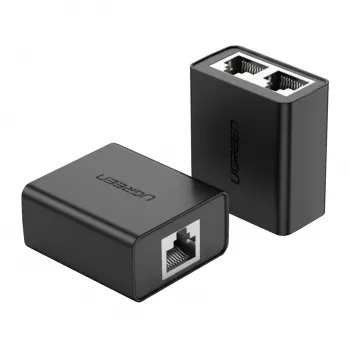 UGREEN RJ45 Splitter Adapter 2 Pack (Czarny) - Rozdzielacz sieci Ethernet, 1x RJ45 męski do 2x RJ45 żeński, 100Mbps, kompatybilny z Cat5/Cat5e/Cat6, pasywny, Plug & Play
