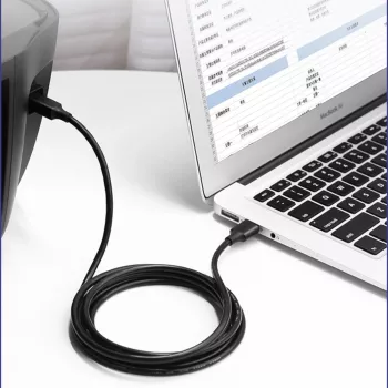 UGREEN US135 Kabel USB 2.0 A-B, pozłacany, 2 m, czarny