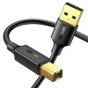 UGREEN US135 Kabel USB 2.0 A-B, pozłacany, 2 m, czarny
