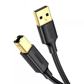 UGREEN US135 Kabel USB 2.0 A-B, pozłacany, 2 m, czarny