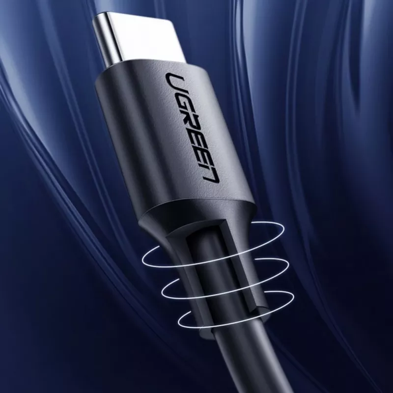 UGREEN US286 USB-C do USB-C Kabel 1m Czarny - PD QC 3A 480Mbps