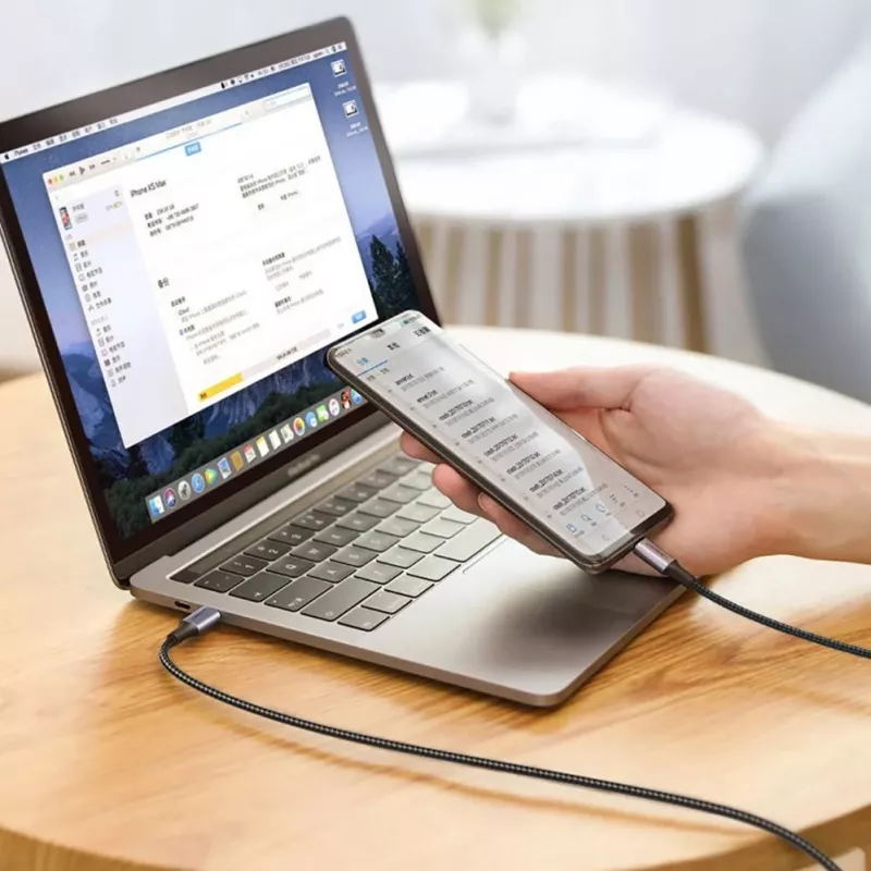 UGREEN US316 Kabel USB-C na USB-C 100W 5A 480Mbps 1.5m Szary