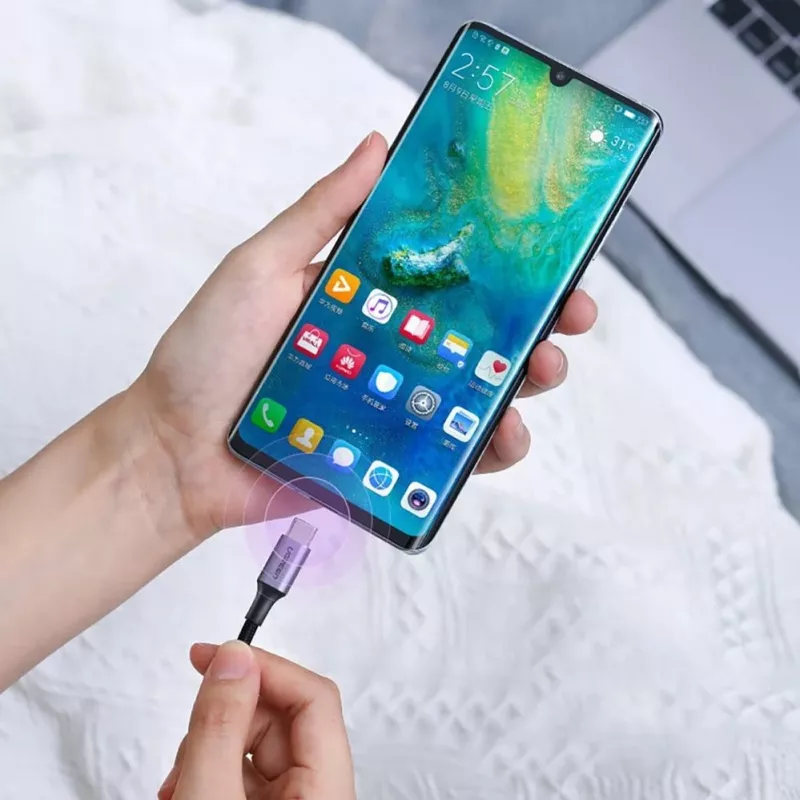 UGREEN US316 Kabel USB-C na USB-C 100W 5A 480Mbps 1.5m Szary